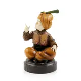 Prof. Otto Poertzel, ART DECO BRONZE AND IVORY FIGURE OF A SEATED INDIAN BOY, CIRCA 1920, 1920, raised on a turned marble plinth