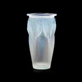'CEYLAN', CLEAR, FROSTED, AND OPALESCENT GLASS VASE, INTRODUCED 1924 by René Lalique, 1924, sold Apr 2020