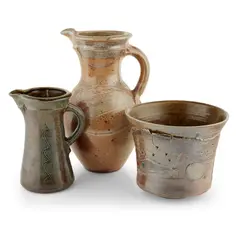 Mick Casson, GROUP OF STONEWARE VESSELS, 20TH CENTURY