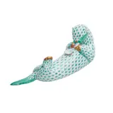 Herend, Porcelain Green Fishnet Otter Figure