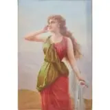 Kpm, Porcelain Painted Plaque After E. Bisson, Echo, 1856, douard Bisson (French, 1856-1945) rectangular porcelain plaque with depiction of Echo after Bisson giltwood frame