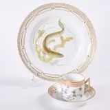 Royal Copenhagen, Flora Danica Plate, Cup, and Saucer.