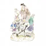 Meissen, Porcelain Figural Group Emblematic of Earth, Double underglaze blue mark and with K.H.C mark (for Dresden Royal Confectionary) in maroon enamel