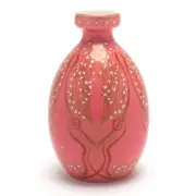 Porcelain Bud Vase 1903. by Sèvres, 1903, Ovoid body with a narrow neck, pink glaze with parcel gilt and enameled wheat motif, sold Jun 2020