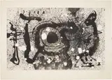 Joan Miró, Les géants (The Giants): plate 4, 1960, Aquatint in black and gray with embossing, on Rives BFK paper, with full margins