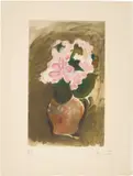 Georges Braque, Bouquet dans un vase (Bouquet in a Vase), 1953, Etching and aquatint in colors, on Arches paper, with full margins