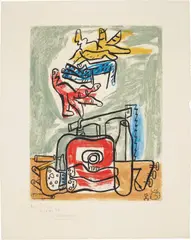 Unité: plate 5 by Le Corbusier, 1963, Etching and aquatint in colors, on Rives BFK paper, with full margins, sold Apr 2017