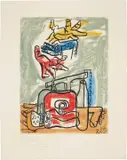 Le Corbusier, Unité: plate 5, 1963, Etching and aquatint in colors, on Rives BFK paper, with full margins