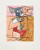 Le Corbusier, Unité: plate 2, 1963, Etching and aquatint in colors, on Rives BFK paper, with full margins