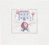 David Hockney, Geography Book (Félicité's Only View From Abroad): Illustration for "A Simple Heart" of Gustave Flaubert, 1974, Etching and aquatint in colors, on Arches paper, with full margins