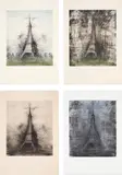 Jim Dine, Paris Smiles; Paris Smiles in Darkness; Retroussage Eiffel Tower; and Drypoint Eiffel Tower, 1976, Four etchings with drypoint in colors, on Arches and Rives BFK paper, with full margins