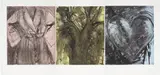 Jim Dine, Desire in Primary Colors, 1982, Triptych aquatint and electric tools in colors, on three sheets of Rives BFK paper, with full margins
