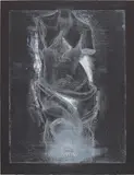 Jim Dine, Night Venus and Sappho, 1985, Etching and electric tools in white with rubber stamping and hand-coloring, on black Arches paper, with full margins