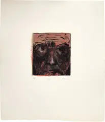 Self-Portrait Hand Painted in Paris by Jim Dine, 1979, Etching, drypoint and electric tools with hand-coloring, on Arches Aquarelle paper, with full margins, sold Apr 2017