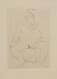 Pablo Picasso, Le Saltimbanque au repos, from La suite des Saltimbanques, 1905, Drypoint, on Van Gelder paper, with wide margins