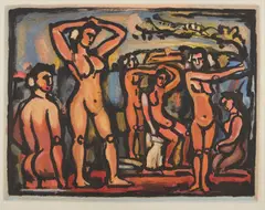 Automne by Georges Rouault, 1938, Aquatint in colors, on Montval laid paper, with full margins, sold Apr 2017