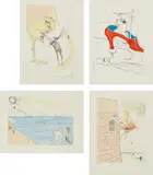 After 50 Years of Surrealism by Salvador Dalí, 1974, The complete set of 12 etchings with hand-coloring, on Velin d'Arches paper, with full margins, each contained in a fold, offered Apr 2017