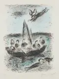 La barque de Jonas by Marc Chagall, 1977, Lithograph in colors, on Arches paper, with full margins, sold Apr 2017