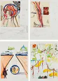 Imaginations and Objects of the Future: four plates by Salvador Dalí, 1975, Four lithographs in colors, two with collage, on Rives paper, all with full margins and contained in their original wove, sold Apr 2017