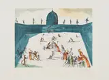 Place St-Pierre by Salvador Dalí, 1972, Heliogravure in colors, on Arches paper, with full margins, sold Apr 2017