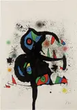 Sculptures en montagne by Joan Miró, 1972, Lithograph in colors, on Arches paper, the full sheet, sold Apr 2017