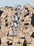 Jean Dubuffet, Territoire et paysan, 1975, Screenprint in colors, on Arches paper, the full sheet