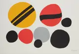 Alexander Calder, Chevrons noir sur rouge et jaune