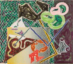 Shards Va by Frank Stella, 1982, Offset lithograph and screenprint in colors, on Arches Cover paper, the full sheet, sold Apr 2017