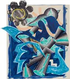 B. Had Gadya: Back Cover, from Illustrations After El Lissitzky's Had Gadya by Frank Stella, 1982-84, Lithograph, linocut and screenprint in colors with hand-coloring and collage, on T.H. Saunders and Somerset paper, the f, sold Apr 2017