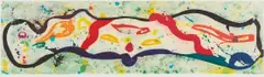 Untitled (Variant X) by Sam Francis, 1989, Unique aquatint in colors, on hand-colored Kozo chine collé (in watercolor and acrylic) to Rives BFK paper, with full ma, sold Apr 2017