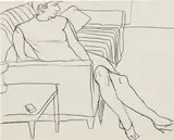 Woman Seated on Sofa by Richard Diebenkorn, 1965, Lithograph, on wove paper, the full sheet, sold Apr 2017