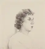 David Hockney, Small Head of Gregory, 1976, Lithograph, on Arches Cover buff paper, the full sheet