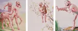 Yue Minjun, Untitled (Smile-ism No. 6); Untitled (Smile-ism No. 8); and Untitled (Smile-ism No. 12), 2006, Three lithographs in colors, on wove paper, the full sheets