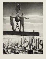 Samuel Margolies, Builders of Babylon, 1937, Etching and aquatint, on wove paper, with margins, a fine impression