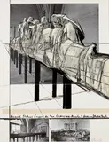 Christo, Wrapped statues, Project for Die Glyptothek, München, 1988, Screenprint with collage of offset prints in colors, on Arches Cover paper, the full sheet