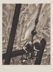 Samuel Margolies, Men of Steel, 1941, Drypoint, on wove paper, with margins, a fine impression