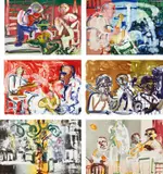 Romare Bearden, Jazz, 1979, Six lithographs in colors, on Arches Archival paper, the full sheets