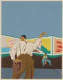 Robert Gwathmey, The Hitchhiker, 1937, Screenprint in colors, on wove paper, with full margins, the colors fresh