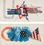 James Rosenquist, Elbow Lake; and Violent Turn, 1977, Two lithographs in colors, on Arches Cover paper, with full margins and the full sheet