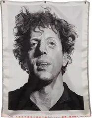 Various Artists, Brooklyn Academy of Music Portfolio: four works by Robert Ryman, Chuck Close, Peter Halley and Suzan Pitt, 1990-91, Four works, including one aquatint, one lithograph, a silk tapestry in black and red and one animation cell, on wove and laid papers, with full margins and the full sheets