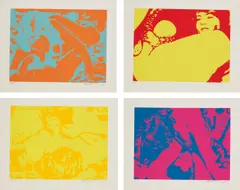 Robert Stanley, Erotic Portfolio, 1966, The complete set of eight screenprints in colors, on wove paper, the full sheets, all contained in the original cloth covered portfolio