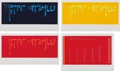 David Diao, Barnett Newman: The Paintings Red, Yellow, and Blue, 1992, Four screenprints in colors, on Arches 88 paper, with full margins