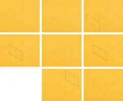 Variations for Gallery Heiner Friedrich by Fred Sandback, 1971-1973, The complete set of eight screenprints in colors, on yellow wove paper, with full margins,, offered Apr 2017