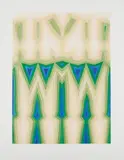 Tauba Auerbach, Fold Slice Topo II, 2011, Aquatint in colors, on Somerset paper, with full margins