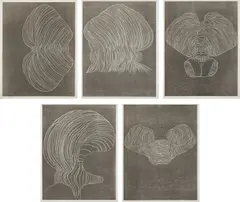 Furrows by Terry Winters, 1989, The complete set of five woodcuts in colors, on heavy wove paper, with full margins, all contained in the original hand-, offered Apr 2017