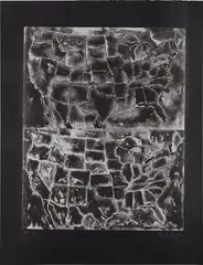 Jasper Johns, Two Maps II, 1966, Lithograph, on Japanese paper laid to black Fabriano paper (as issued), with margins (trimmed on the left and right)