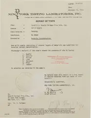 Report of Tests by Joseph Beuys, 1979, Xerox and ink stamp, on wove paper, the full sheet, sold Apr 2017