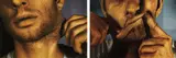 Bruce Nauman, Cockeye Lips; and Neck Pull, from Infrared Outtakes