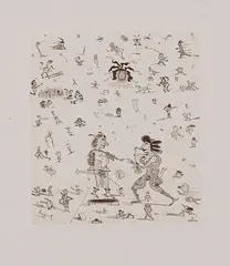 Jim Nutt, your so coarse (tish tish), 1977, Etching, on handmade paper, with full margins, the third state