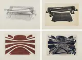 Guillermo Kuitca, Sin Titulo 1; Sin Titulo 2; Cuarta Pared; and Doble Teatro, 1997, Four lithographs with etching in colors, on Japanese paper, with full margins
